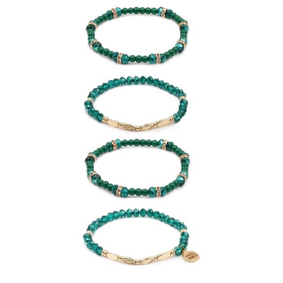 RETAIL $50 *Kinsley Armelle Stacked Collection Jade Bracelet Set* - Picture 1 of 1